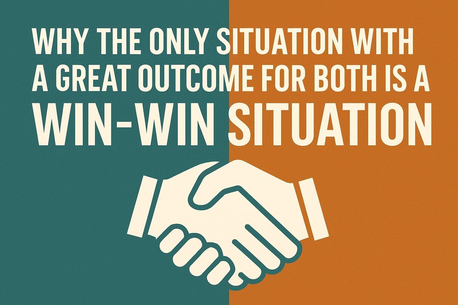 WHY THE ONLY SITUATION WITH A GREAT OUTCOME FOR BOTH IS A WIN-WIN SITUATION